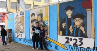 Colégio Marista Glória revitaliza muro com pinturas de alunos