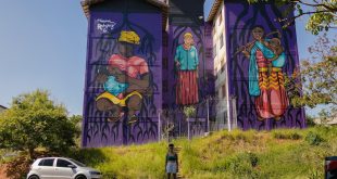 Artista do Jabaquara pinta grafite gigante em CDHU